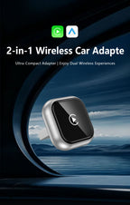 Universal 2-in-1 Wireless CarPlay Adapter - Plug and Play Automatic Connection for Factory Wired CarPlay Cars