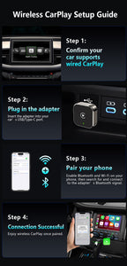 Wireless CarPlay Adapter, Supports Wired to Wireless Conversion for Android Auto and Apple Connectivity