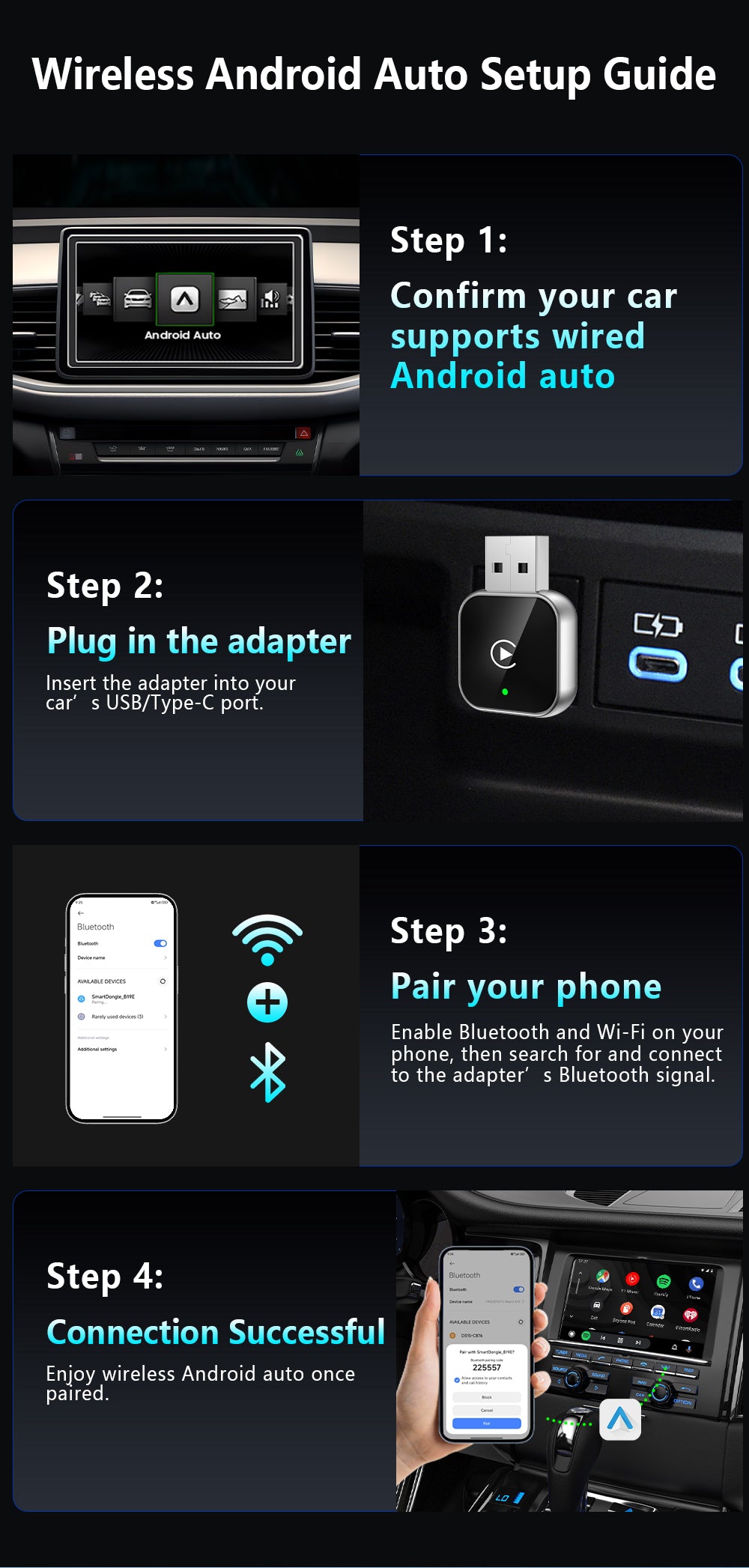 2026 New Model. Wired CarPlay to Wireless CarPlay. Compatible with Both Android and Apple Devices. Ultra-mini, Stable Connection