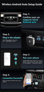Original Car Wired CarPlay to Wireless CarPlay 2-in-1 Adapter, Supports Apple and Android Connectivity, CarPlay Box