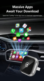 Universal 2-in-1 Wireless CarPlay Adapter - Plug and Play Automatic Connection for Factory Wired CarPlay Cars