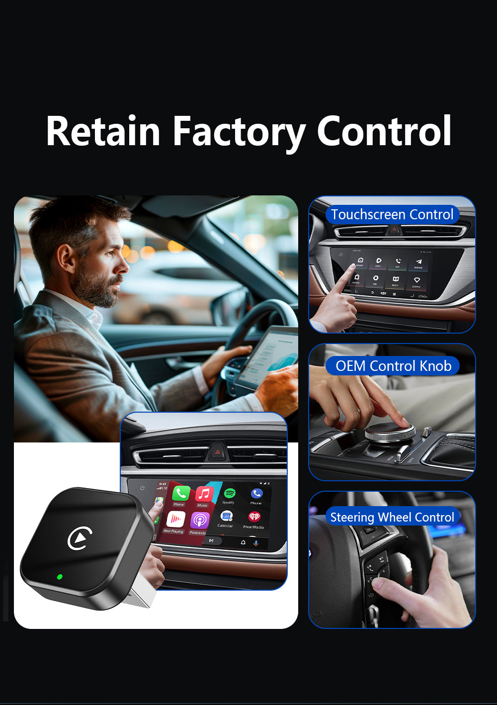 Wireless CarPlay Vehicle Android Auto Car Play Adaptor Mini USB Car Play Dongle for Apple Carplay Wireless Adapter