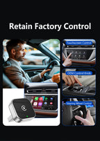 Original Car Wired CarPlay to Wireless CarPlay 2-in-1 Adapter, Supports Apple and Android Connectivity, CarPlay Box