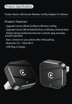 Wireless CarPlay Vehicle Android Auto Car Play Adaptor Mini USB Car Play Dongle for Apple Carplay Wireless Adapter