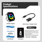 4-in-1wireless CarPlay Dongle, Connects Via CarPlay/Android Auto/Android Mirror/Apple Mirror, Plug and Play, Stable and Reliable