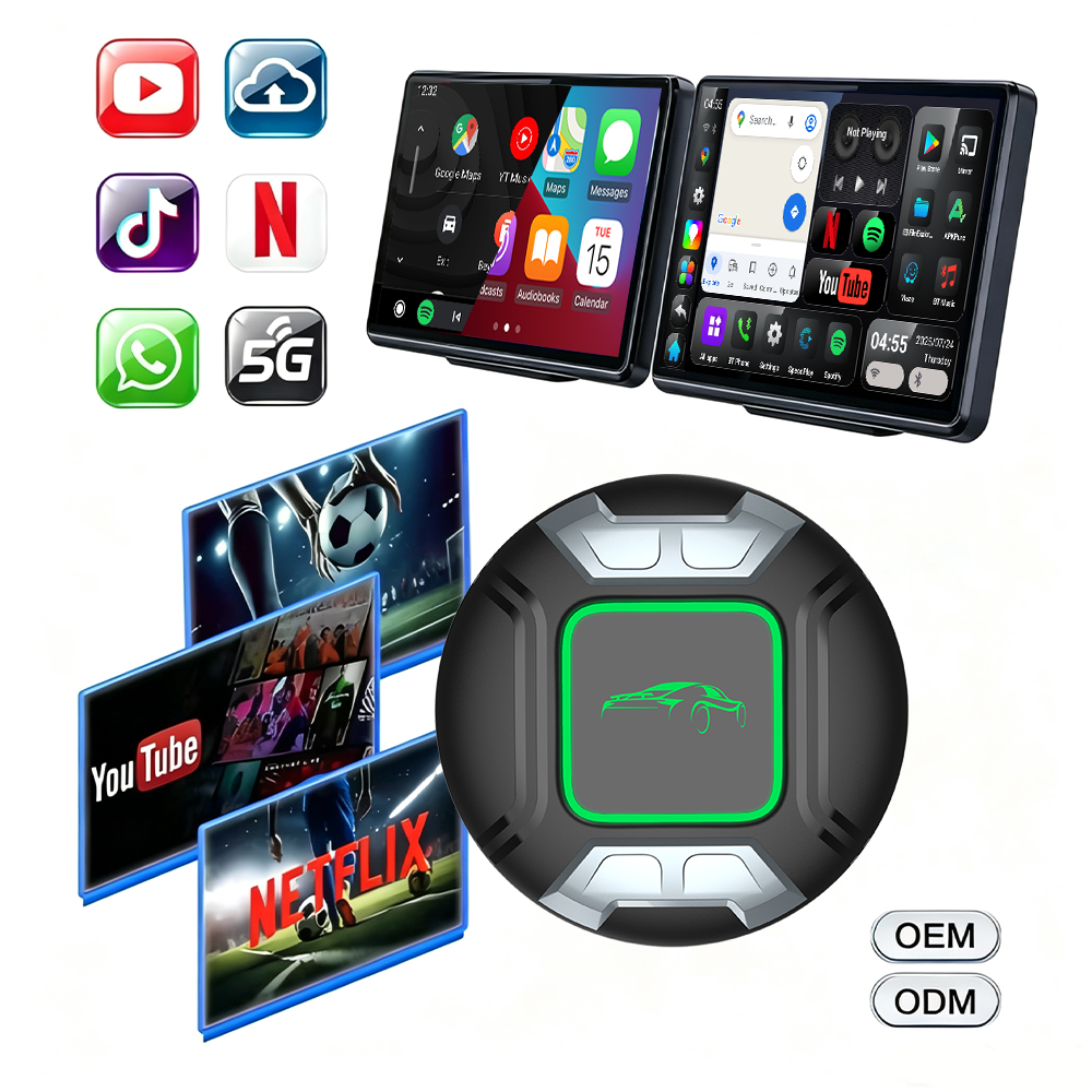 PlayAiBox Android 15 System CarPlay Video Box 4G+64GB Support HDMI Output with Massive Apps Wireless Adapter for Youtube/Netflix