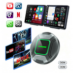 PlayAiBox Android 15 System Wireless Carplay AI Box Qualcomm 6225 for YouTube Netflix 4GB+64GB Built in GPS for OEM CarPlay Cars