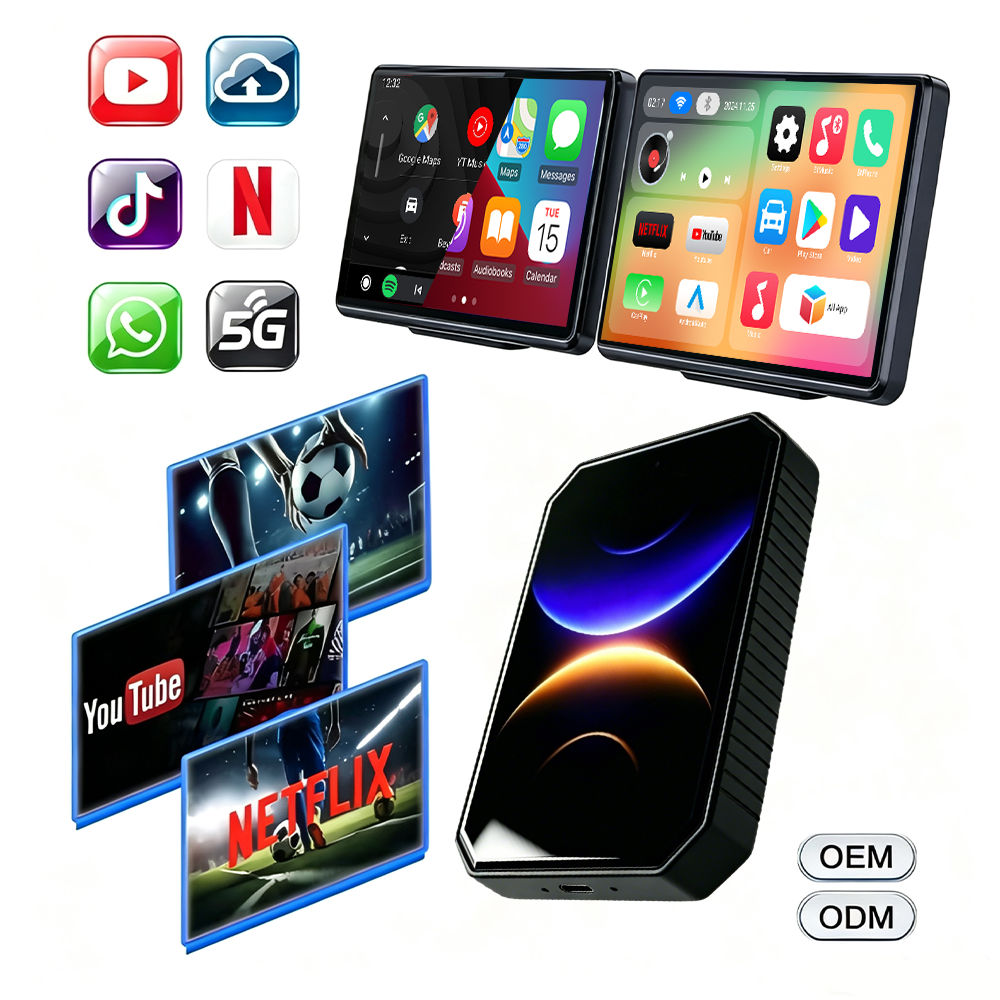 Carplay Wireless Adapter, AI Box Carplay Supports for Netflix/YouTube/TF Card, 2GB+16GB Magic Box Adapter, Plug & Play