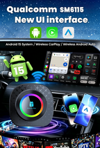 PlayAiBox Qualcomm 6115 Android Box 4G + 64GB CarPlayAndroid 15 Tbox with a Large Number of Apps, AI Video Box, Wireless Adapter