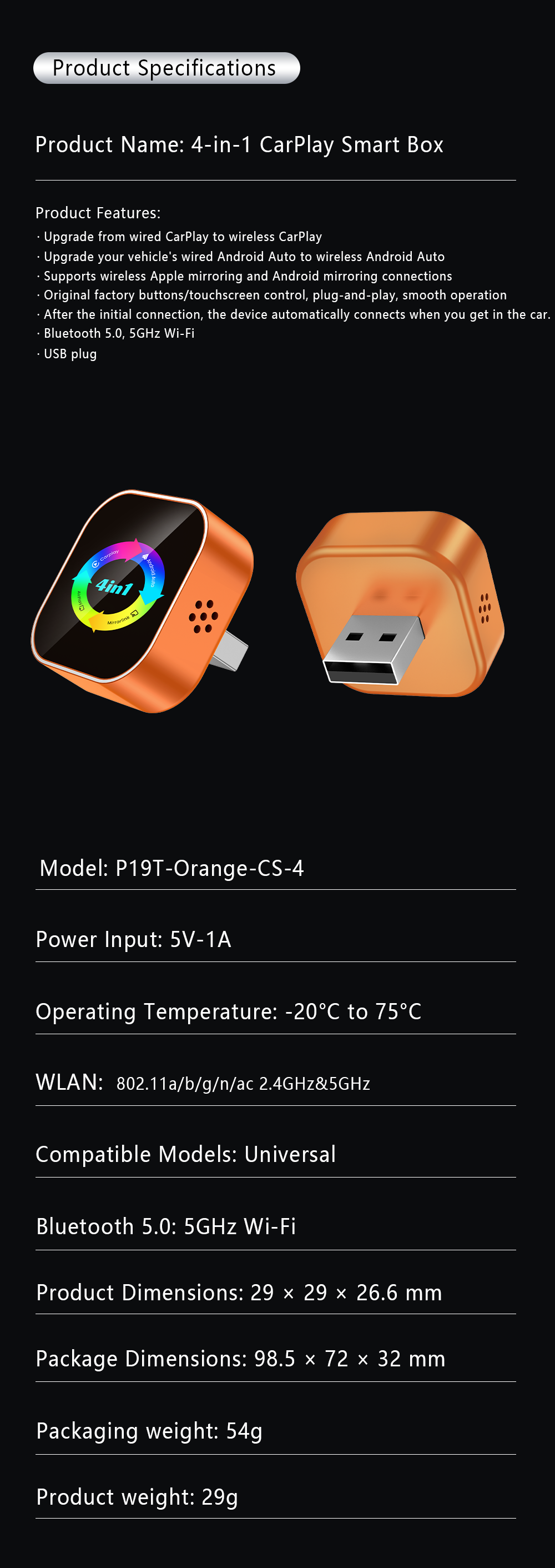 NEW 4-in-1 Wireless CarPlay Dongle Is Plug-and-play, Stable, and Connects Via CarPlay/Android Auto/Android Mirror/Apple Mirror.